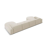 Jodie 6-Sitzer Panorama-Ecksofa symmetrisch, rund, aus Samt (Blu30) in Dunkelbeige, 364x166 cm – Bild 5