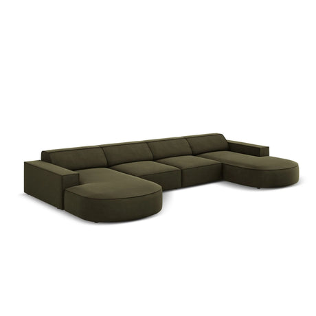 Jodie 6-Sitzer Panorama-Ecksofa symmetrisch, rund, aus Samt (Blu77) in Grün, 364x166 cm – Bild 4