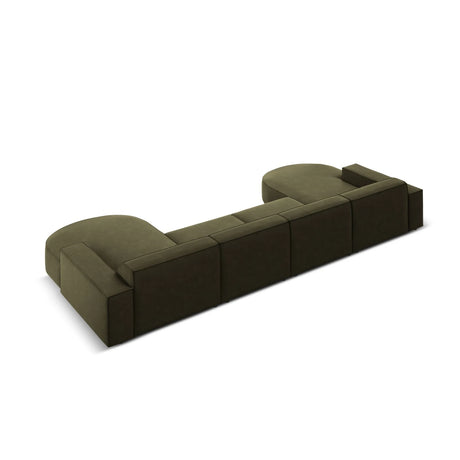 Jodie 6-Sitzer Panorama-Ecksofa symmetrisch, rund, aus Samt (Blu77) in Grün, 364x166 cm – Bild 5