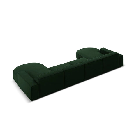 Jodie 6-Sitzer Panorama-Ecksofa symmetrisch, rund, aus Samt (Blu78) in Flaschengrün, 364x166 cm – Bild 5