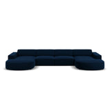 Jodie 6-Sitzer Panorama-Ecksofa symmetrisch, rund, aus Samt (Blu86) in Königsblau, 364x166 cm – Bild 1