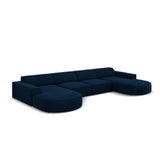 Jodie 6-Sitzer Panorama-Ecksofa symmetrisch, rund, aus Samt (Blu86) in Königsblau, 364x166 cm – Bild 4