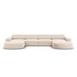 Jodie 6-Sitzer Panorama-Ecksofa symmetrisch, rund, aus Samt oder Strukturstoff, 364x166 cm – Bild 1
