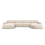 Jodie 6-Sitzer Panorama-Ecksofa symmetrisch, rund, aus Samt oder Strukturstoff, 364x166 cm – Bild 1