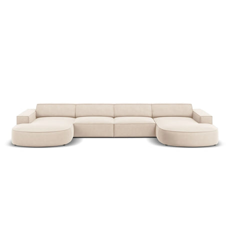 Jodie 6-Sitzer Panorama-Ecksofa symmetrisch, rund, aus Samt oder Strukturstoff, 364x166 cm – Bild 1