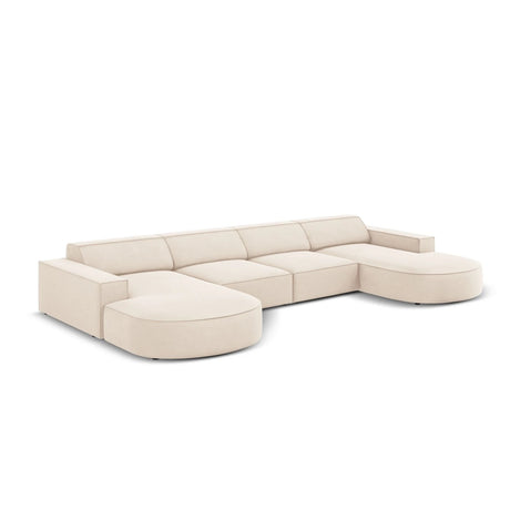 Jodie 6-Sitzer Panorama-Ecksofa symmetrisch, rund, aus Samt oder Strukturstoff, 364x166 cm – Bild 4