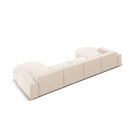 Jodie 6-Sitzer Panorama-Ecksofa symmetrisch, rund, aus Samt oder Strukturstoff, 364x166 cm – Bild 5