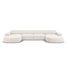 Jodie 6-Sitzer Panorama-Ecksofa symmetrisch, rund, aus Strukturierter Stoff (Meg351) in Leichtes Beige, 364x166 cm – Bild 1