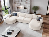 Jodie 6-Sitzer Panorama-Ecksofa symmetrisch, rund, aus Strukturierter Stoff (Meg351) in Leichtes Beige, 364x166 cm – Bild 2