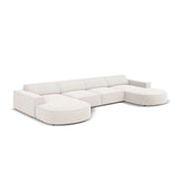 Jodie 6-Sitzer Panorama-Ecksofa symmetrisch, rund, aus Strukturierter Stoff (Meg351) in Leichtes Beige, 364x166 cm – Bild 3
