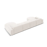 Jodie 6-Sitzer Panorama-Ecksofa symmetrisch, rund, aus Strukturierter Stoff (Meg351) in Leichtes Beige, 364x166 cm – Bild 4