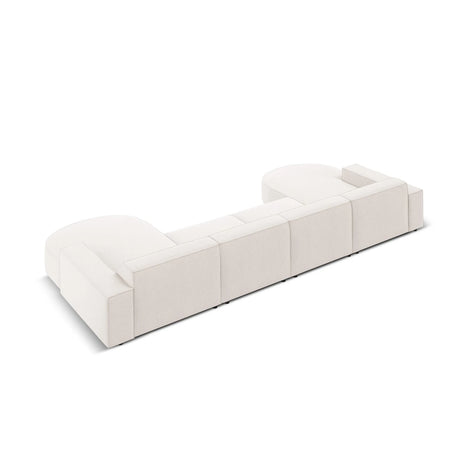 Jodie 6-Sitzer Panorama-Ecksofa symmetrisch, rund, aus Strukturierter Stoff (Meg351) in Leichtes Beige, 364x166 cm – Bild 4