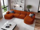 Jodie 6-Sitzer Panorama-Ecksofa symmetrisch, rund, aus Strukturierter Stoff (Meg357) in Terrakotta, 364x166 cm – Bild 2