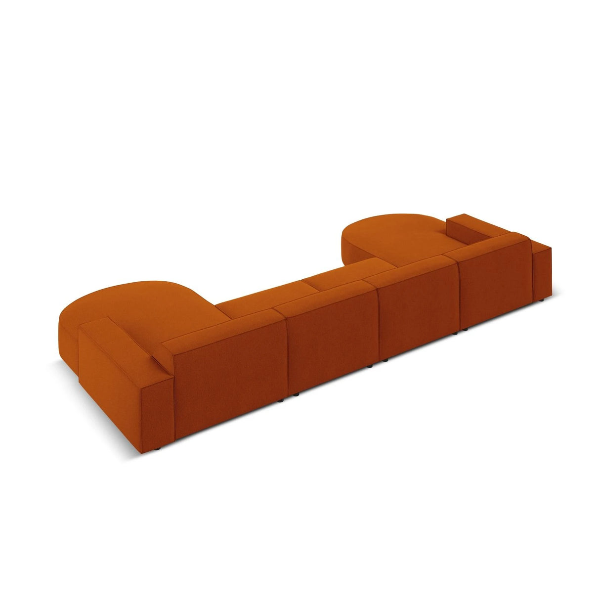 Jodie 6-Sitzer Panorama-Ecksofa symmetrisch, rund, aus Strukturierter Stoff (Meg357) in Terrakotta, 364x166 cm – Bild 4