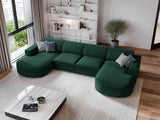 Jodie 6-Sitzer Panorama-Ecksofa symmetrisch, rund, aus Strukturierter Stoff (Meg359) in Grün, 364x166 cm – Bild 2