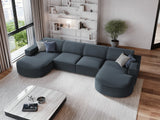 Jodie 6-Sitzer Panorama-Ecksofa symmetrisch, rund, aus Strukturierter Stoff (Meg361) in Blau, 364x166 cm – Bild 2