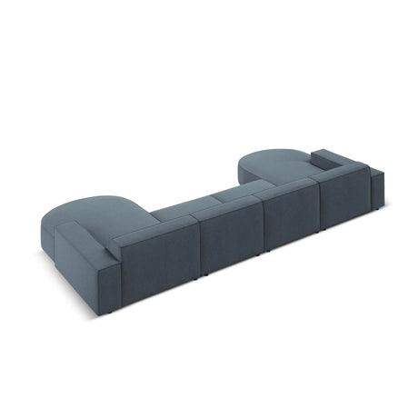 Jodie 6-Sitzer Panorama-Ecksofa symmetrisch, rund, aus Strukturierter Stoff (Meg361) in Blau, 364x166 cm – Bild 4