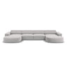 Jodie 6-Sitzer Panorama-Ecksofa symmetrisch, rund, aus Strukturierter Stoff (Meg363) in Hellgrau, 364x166 cm – Bild 1