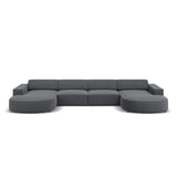 Jodie 6-Sitzer Panorama-Ecksofa symmetrisch, rund, aus Strukturierter Stoff (Meg367) in Dunkelgrau, 364x166 cm – Bild 1