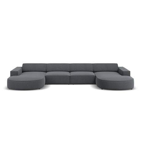 Jodie 6-Sitzer Panorama-Ecksofa symmetrisch, rund, aus Strukturierter Stoff (Meg367) in Dunkelgrau, 364x166 cm – Bild 1