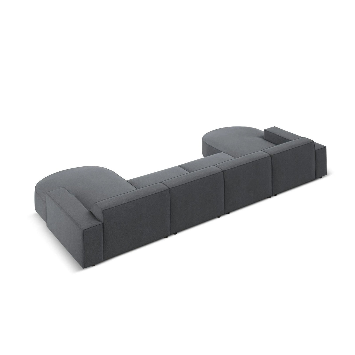 Jodie 6-Sitzer Panorama-Ecksofa symmetrisch, rund, aus Strukturierter Stoff (Meg367) in Dunkelgrau, 364x166 cm – Bild 4