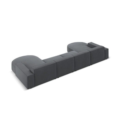 Jodie 6-Sitzer Panorama-Ecksofa symmetrisch, rund, aus Strukturierter Stoff (Meg367) in Dunkelgrau, 364x166 cm – Bild 4