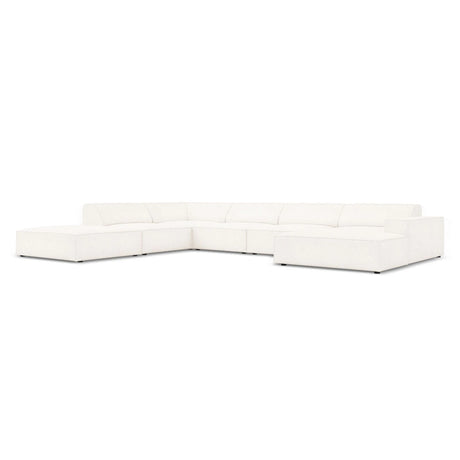 Jodie 7-Sitzer Panorama-Ecksofa, Linke Seite, aus Boucle (AscNATA) in Beige, 364x262 cm – Bild 3