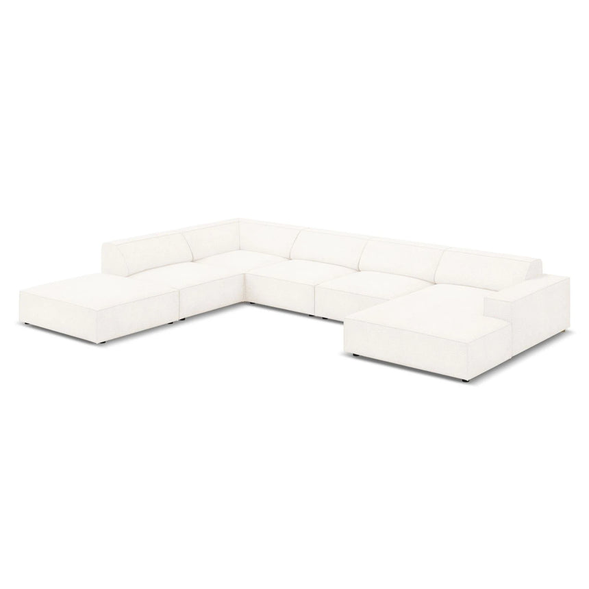 Jodie 7-Sitzer Panorama-Ecksofa, Linke Seite, aus Boucle (AscNATA) in Beige, 364x262 cm – Bild 4