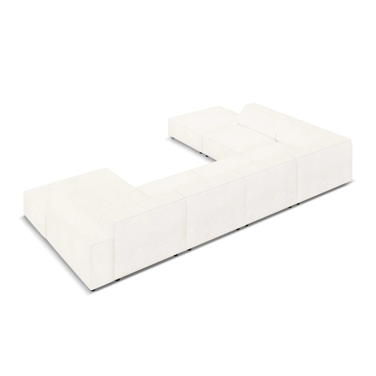 Jodie 7-Sitzer Panorama-Ecksofa, Linke Seite, aus Boucle (AscNATA) in Beige, 364x262 cm – Bild 5