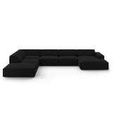 Jodie 7-Sitzer Panorama-Ecksofa, Linke Seite, aus Samt (Blu19) in Schwarz, 364x262 cm – Bild 1
