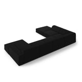 Jodie 7-Sitzer Panorama-Ecksofa, Linke Seite, aus Samt (Blu19) in Schwarz, 364x262 cm – Bild 5