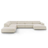 Jodie 7-Sitzer Panorama-Ecksofa, Linke Seite, aus Samt (Blu30) in Dunkelbeige, 364x262 cm – Bild 1