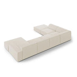 Jodie 7-Sitzer Panorama-Ecksofa, Linke Seite, aus Samt (Blu30) in Dunkelbeige, 364x262 cm – Bild 5