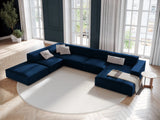 Jodie 7-Sitzer Panorama-Ecksofa, Linke Seite, aus Samt (Blu86) in Königsblau, 364x262 cm – Bild 2