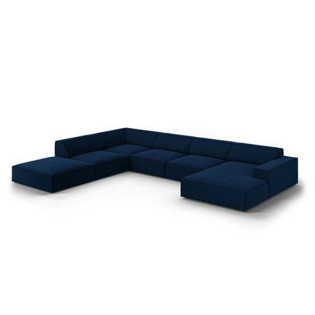 Jodie 7-Sitzer Panorama-Ecksofa, Linke Seite, aus Samt (Blu86) in Königsblau, 364x262 cm – Bild 4
