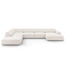 Jodie 7-Sitzer Panorama-Ecksofa, Linke Seite, aus Strukturierter Stoff (Meg351) in Leichtes Beige, 364x262 cm – Bild 1