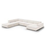 Jodie 7-Sitzer Panorama-Ecksofa, Linke Seite, aus Strukturierter Stoff (Meg351) in Leichtes Beige, 364x262 cm – Bild 4