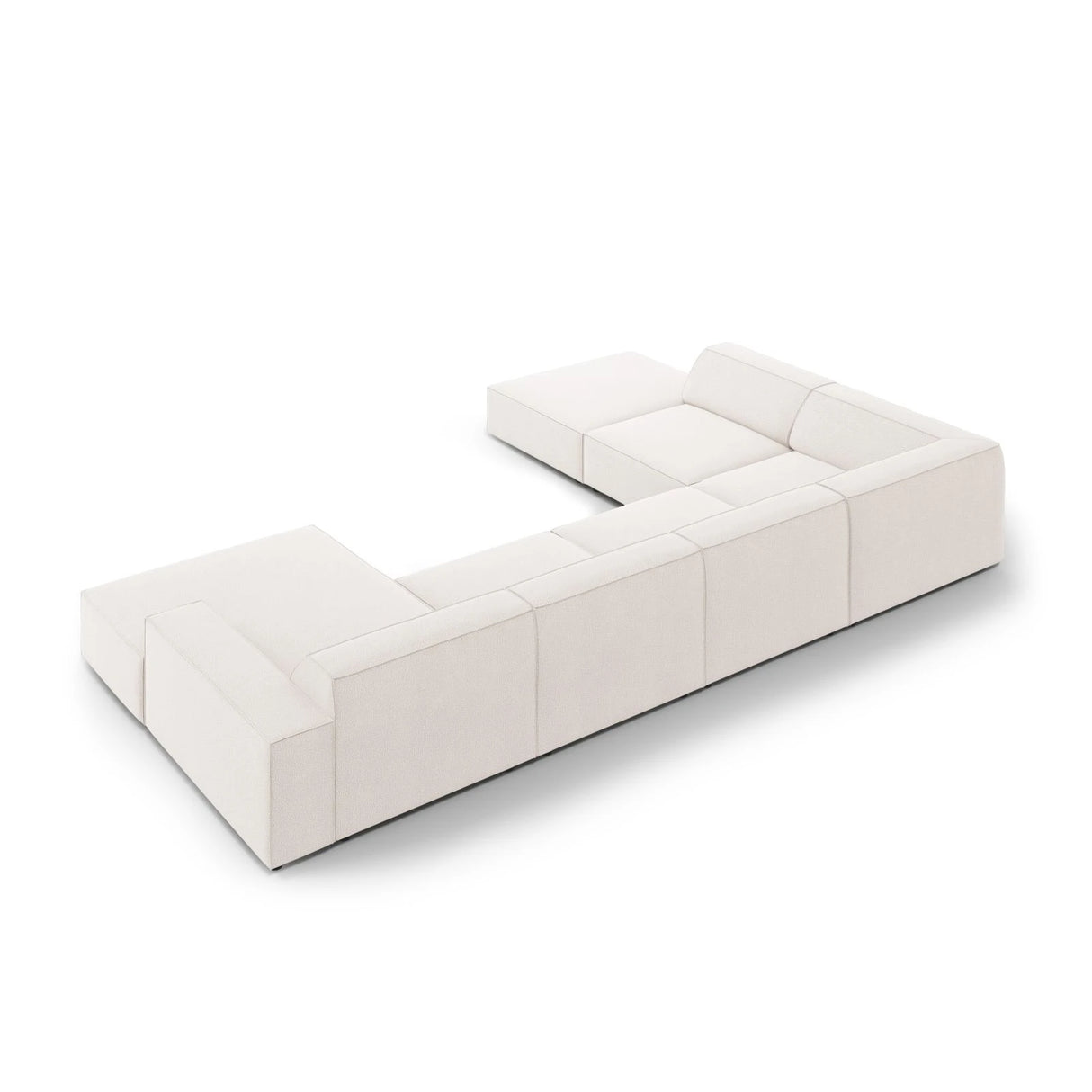 Jodie 7-Sitzer Panorama-Ecksofa, Linke Seite, aus Strukturierter Stoff (Meg351) in Leichtes Beige, 364x262 cm – Bild 5
