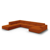 Jodie 7-Sitzer Panorama-Ecksofa, Linke Seite, aus Strukturierter Stoff (Meg357) in Terrakotta, 364x262 cm – Bild 3