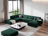 Jodie 7-Sitzer Panorama-Ecksofa, Linke Seite, aus Strukturierter Stoff (Meg359) in Grün, 364x262 cm – Bild 2