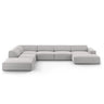 Jodie 7-Sitzer Panorama-Ecksofa, Linke Seite, aus Strukturierter Stoff (Meg363) in Hellgrau, 364x262 cm – Bild 1