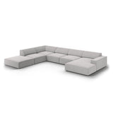 Jodie 7-Sitzer Panorama-Ecksofa, Linke Seite, aus Strukturierter Stoff (Meg363) in Hellgrau, 364x262 cm – Bild 4