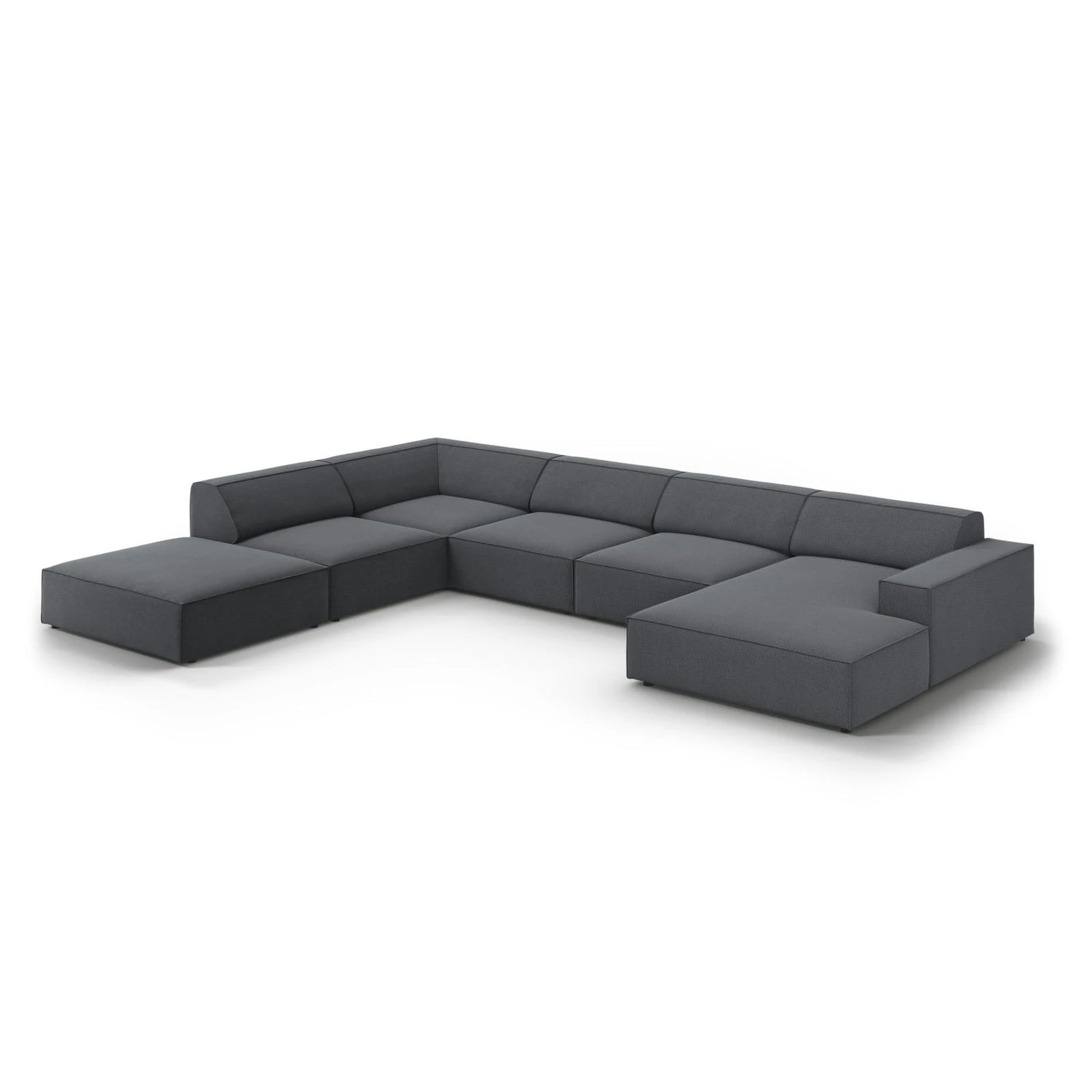 Jodie 7-Sitzer Panorama-Ecksofa, Linke Seite, aus Strukturierter Stoff (Meg367) in Dunkelgrau, 364x262 cm – Bild 4