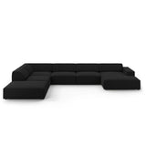 Jodie 7-Sitzer Panorama-Ecksofa, Linke Seite, aus Strukturierter Stoff (Meg368) in Schwarz, 364x262 cm – Bild 1