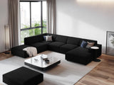 Jodie 7-Sitzer Panorama-Ecksofa, Linke Seite, aus Strukturierter Stoff (Meg368) in Schwarz, 364x262 cm – Bild 2