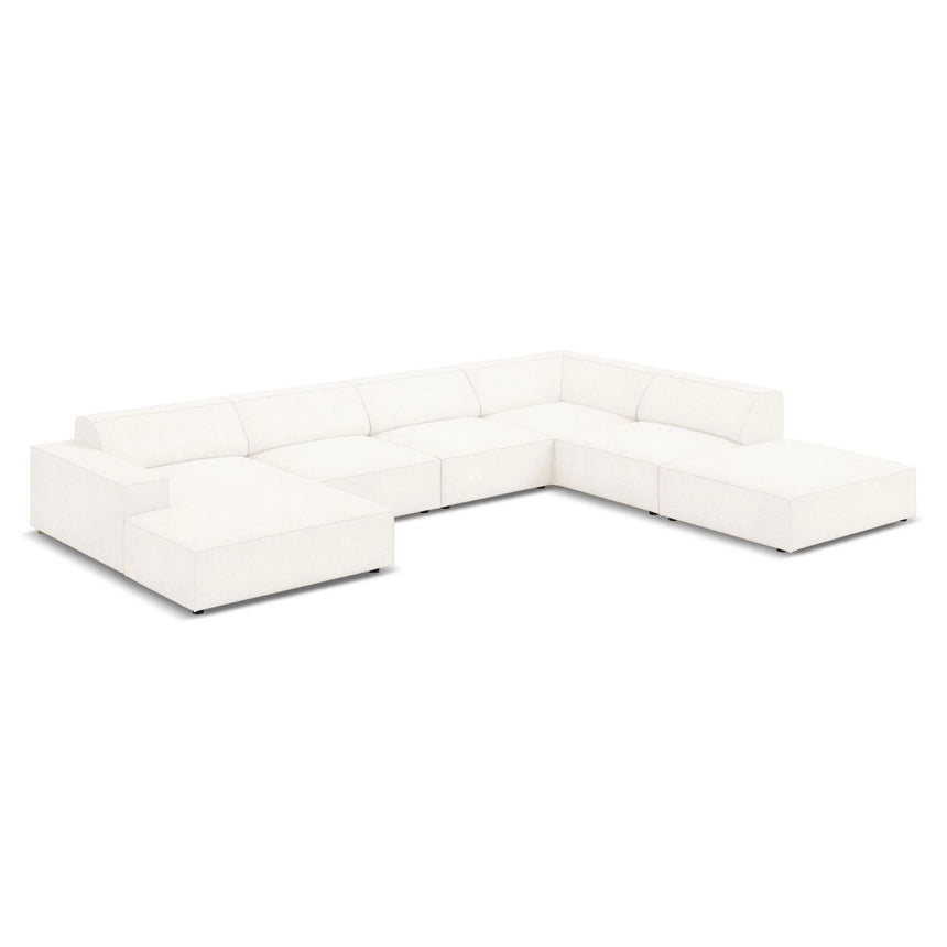 Jodie 7-Sitzer Panorama-Ecksofa, Rechte Seite, aus Boucle (AscNATA) in Beige, 364x262 cm – Bild 4