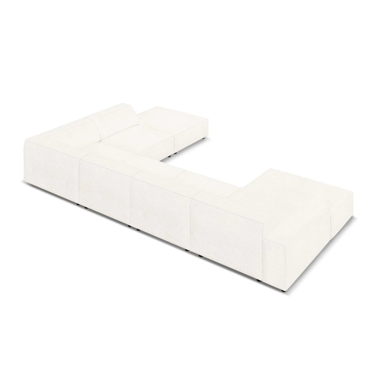 Jodie 7-Sitzer Panorama-Ecksofa, Rechte Seite, aus Boucle (AscNATA) in Beige, 364x262 cm – Bild 5