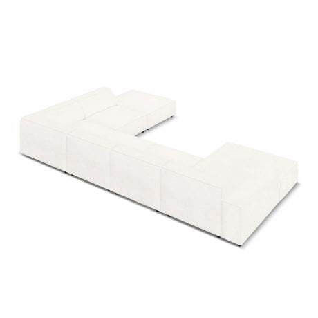 Jodie 7-Sitzer Panorama-Ecksofa, Rechte Seite, aus Boucle (AscNATA) in Beige, 364x262 cm – Bild 5