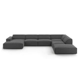 Jodie 7-Sitzer Panorama-Ecksofa, Rechte Seite, aus Samt (Blu14) in Grau, 364x262 cm – Bild 1