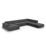Jodie 7-Sitzer Panorama-Ecksofa, Rechte Seite, aus Samt (Blu14) in Grau, 364x262 cm – Bild 4